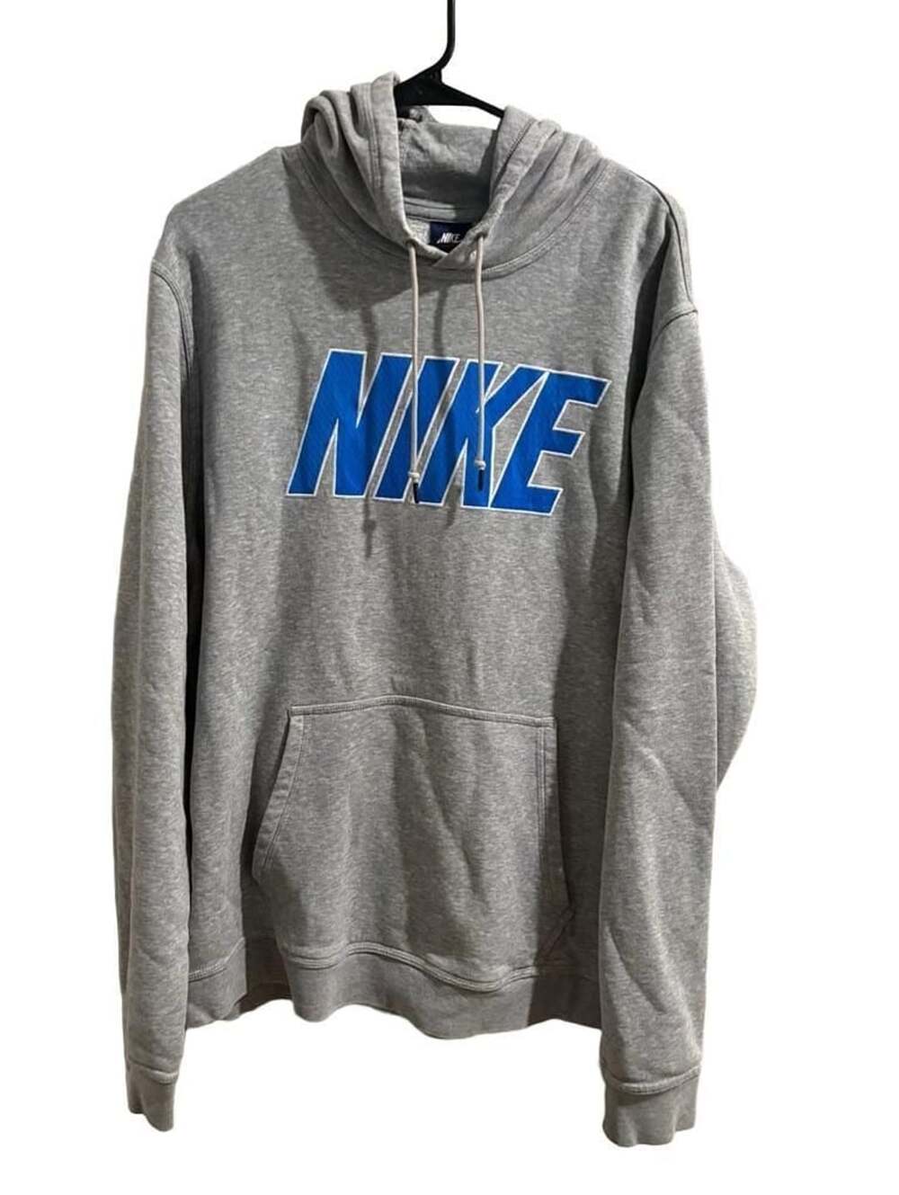 Nike Hoodie XXL Grey Blue Spellout Sweatshirt